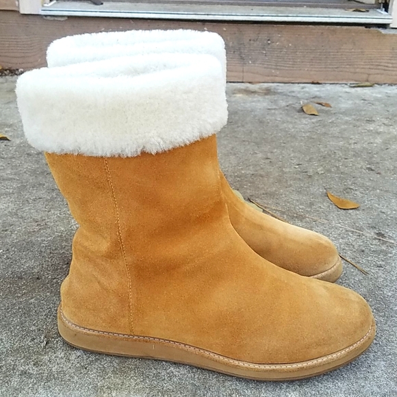 Cole Haan Shoes - Cole haan Nike Air tan suede shearling boots 7